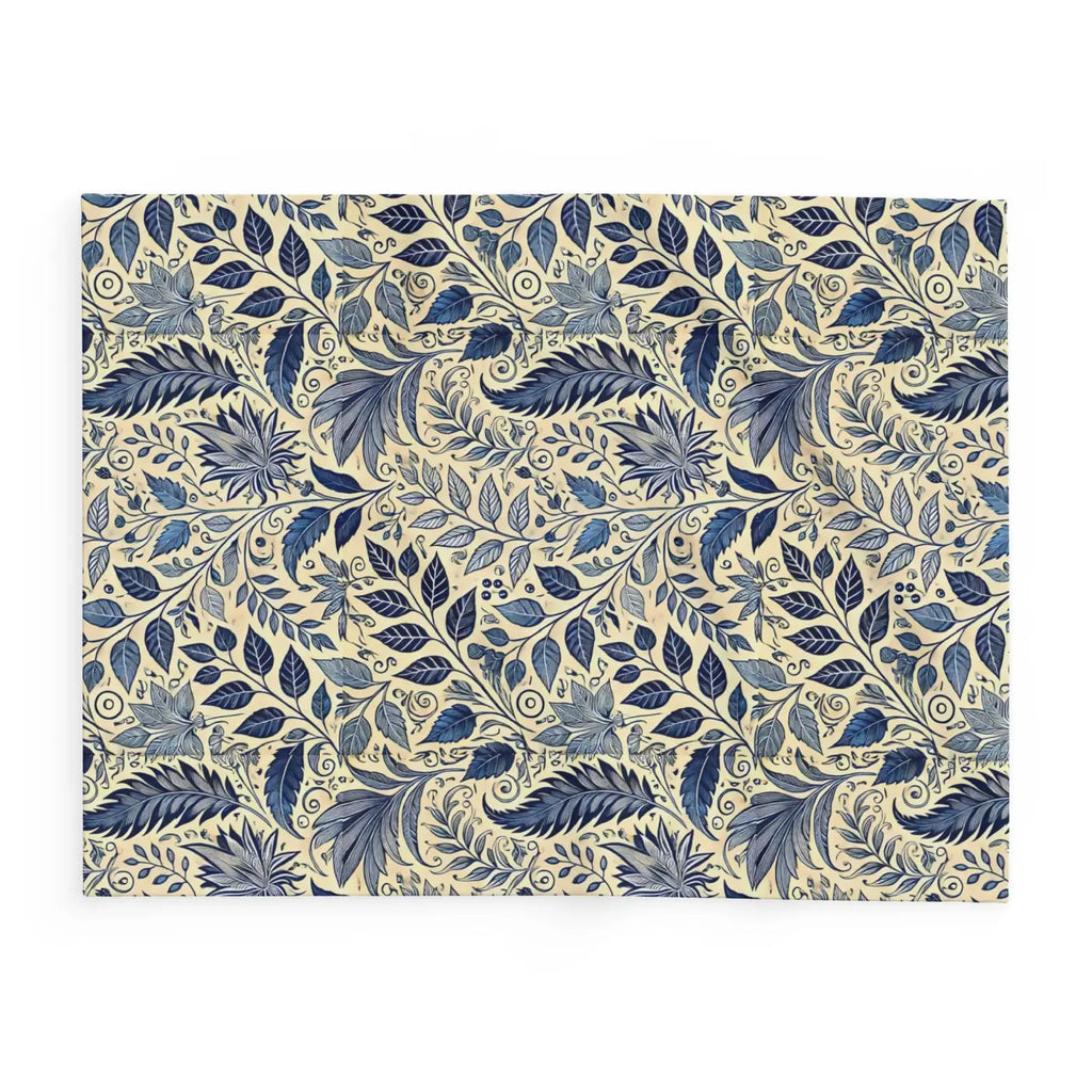 Vibrant Blue Foliage Arctic Fleece Blanket - Cozy Comfort - DipaliZ