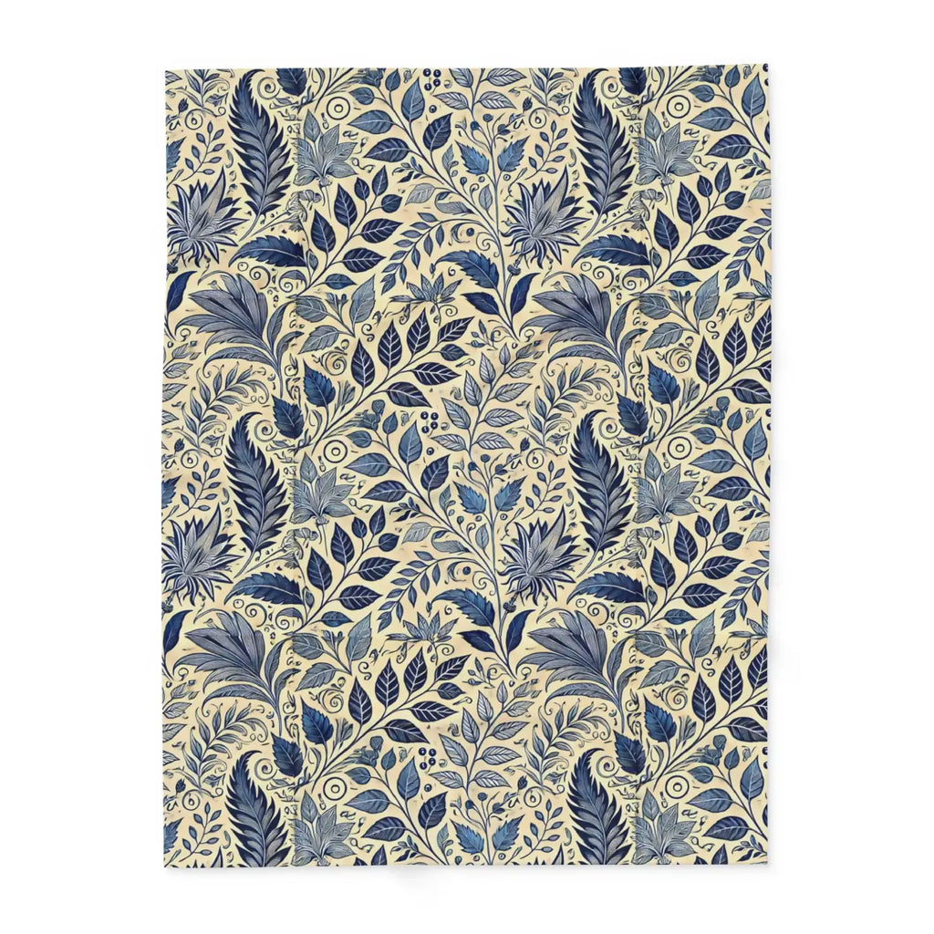 Vibrant Blue Foliage Arctic Fleece Blanket - Cozy Comfort - DipaliZ