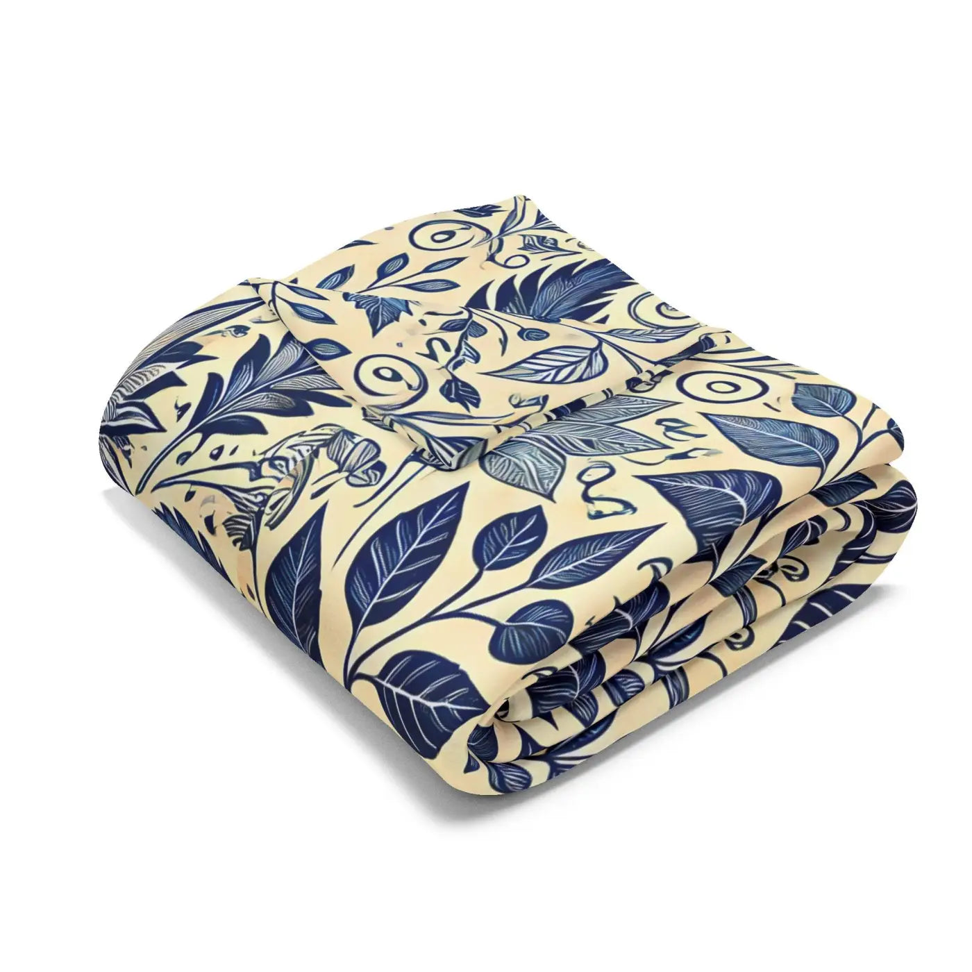 Vibrant Blue Foliage Arctic Fleece Blanket - Cozy Comfort - DipaliZ