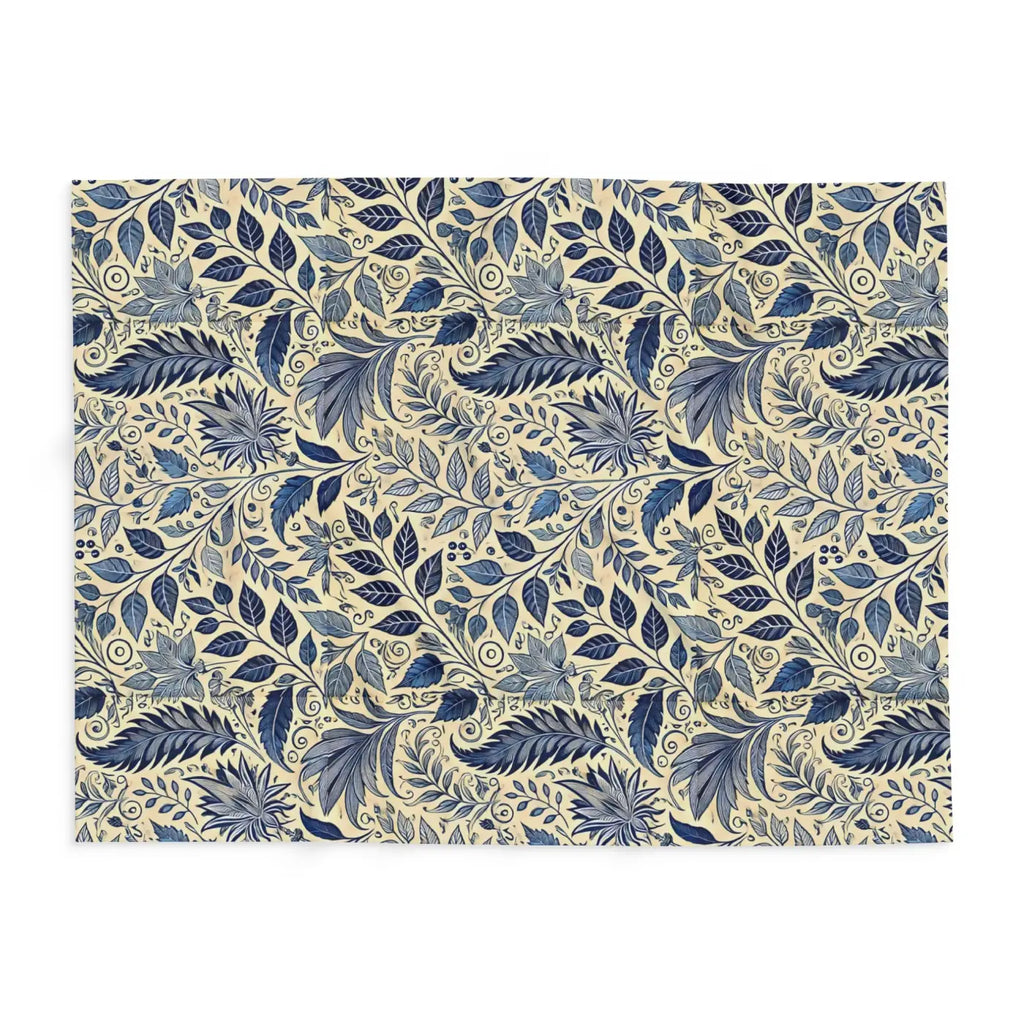 Vibrant Blue Foliage Arctic Fleece Blanket - Cozy Comfort - DipaliZ