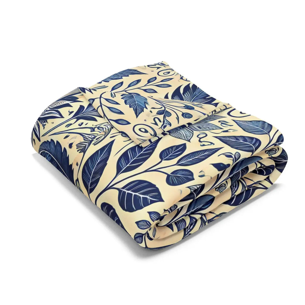 Vibrant Blue Foliage Arctic Fleece Blanket - Cozy Comfort - DipaliZ