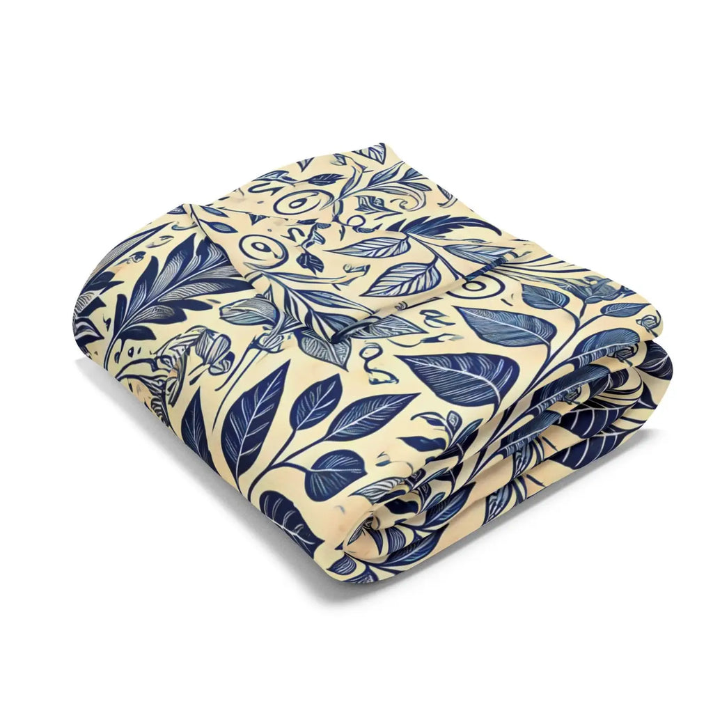 Vibrant Blue Foliage Arctic Fleece Blanket - Cozy Comfort - DipaliZ