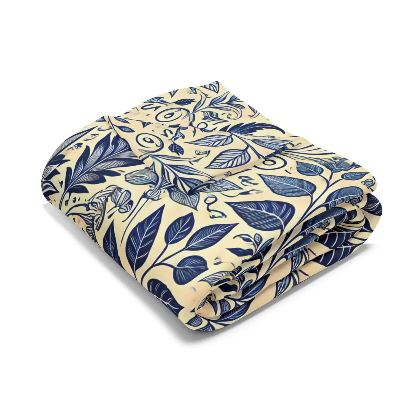 Vibrant Blue Foliage Arctic Fleece Blanket - Cozy Comfort - DipaliZ