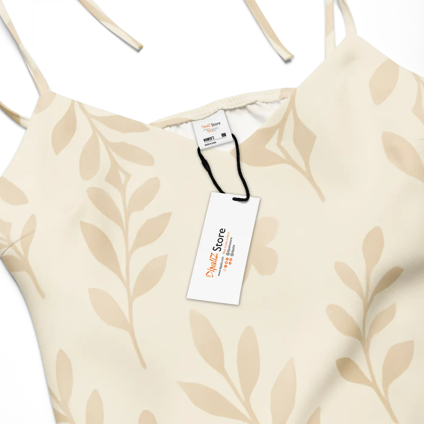 Secret Garden Midi Dress - Foliage Shapes with Built-In Bra - DipaliZ