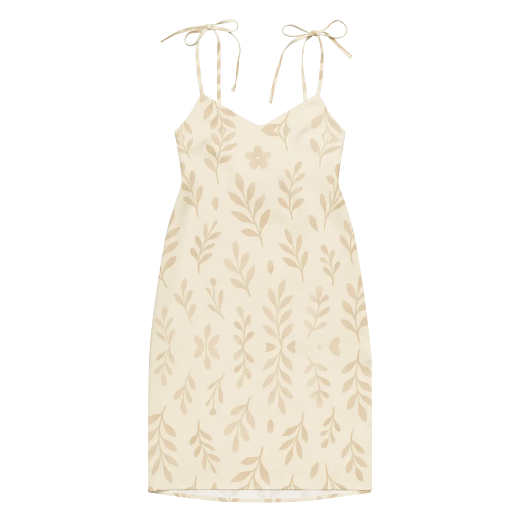 Secret Garden Midi Dress - Foliage Shapes with Built-In Bra - DipaliZ