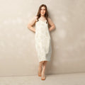 Secret Garden Midi Dress - Foliage Shapes with Built-In Bra - DipaliZ