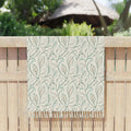 Boho Beach Cloth - Vibrant Foliage Pattern with Knotted Tassels - DipaliZ
