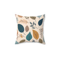 Retro Foliage Throw Pillow - Spun Polyester Square Design - DipaliZ