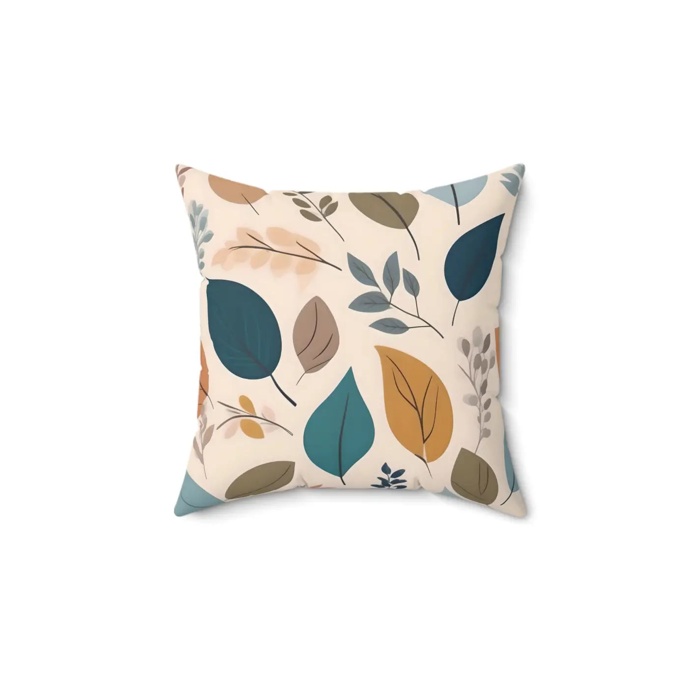 Retro Foliage Throw Pillow - Spun Polyester Square Design - DipaliZ