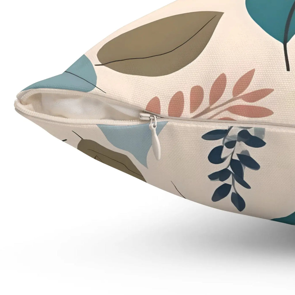 Retro Foliage Throw Pillow - Spun Polyester Square Design - DipaliZ