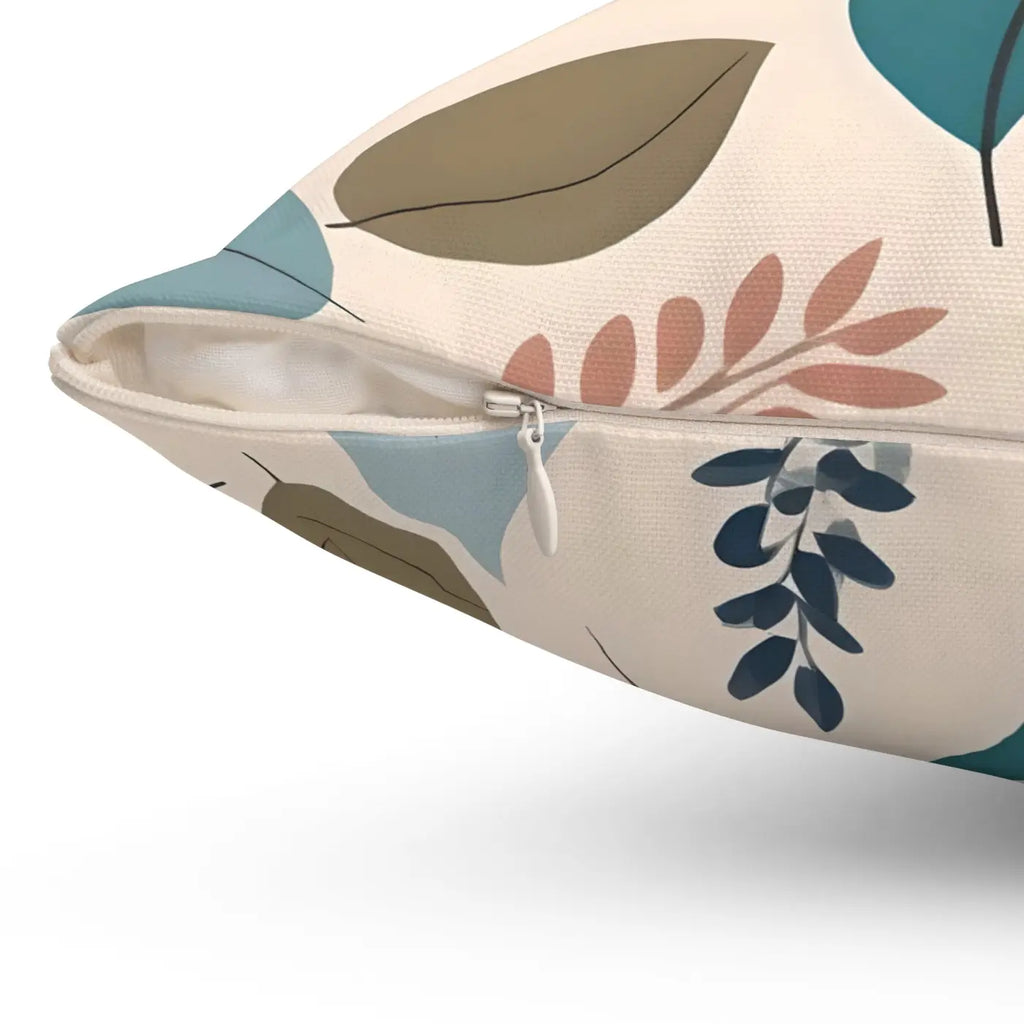Retro Foliage Throw Pillow - Spun Polyester Square Design - DipaliZ