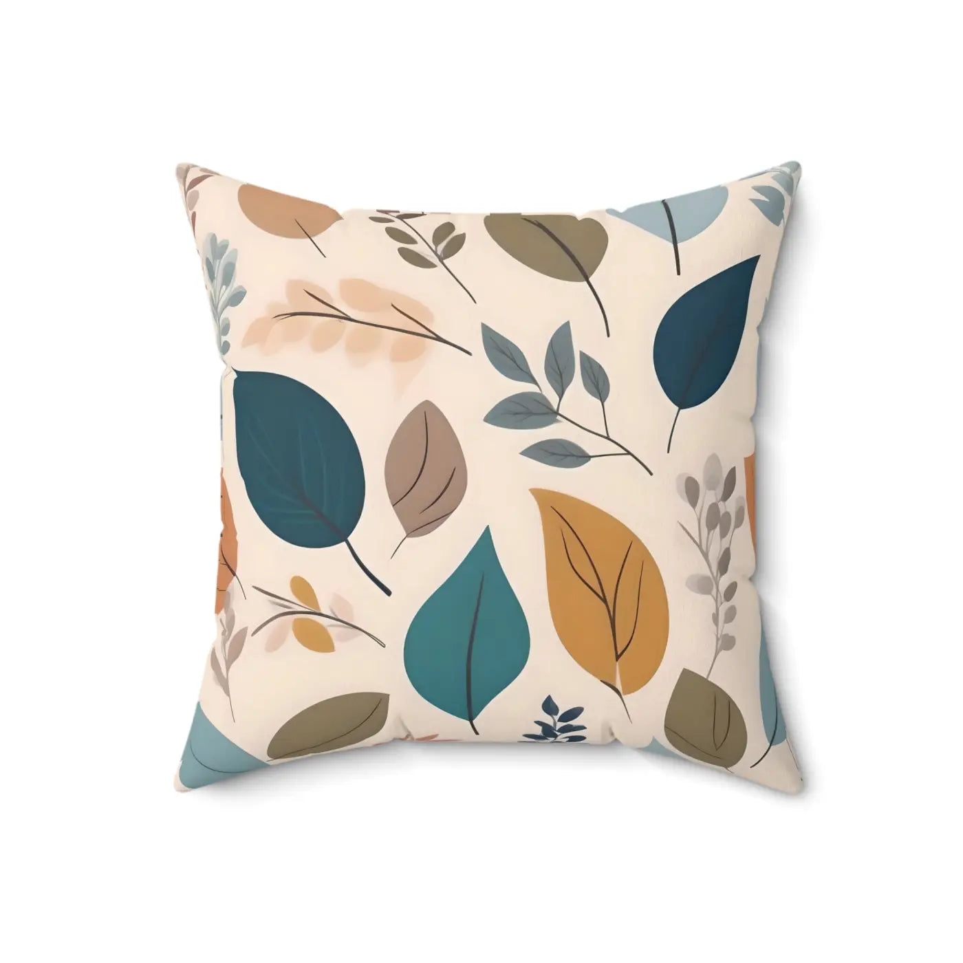 Retro Foliage Throw Pillow - Spun Polyester Square Design - DipaliZ