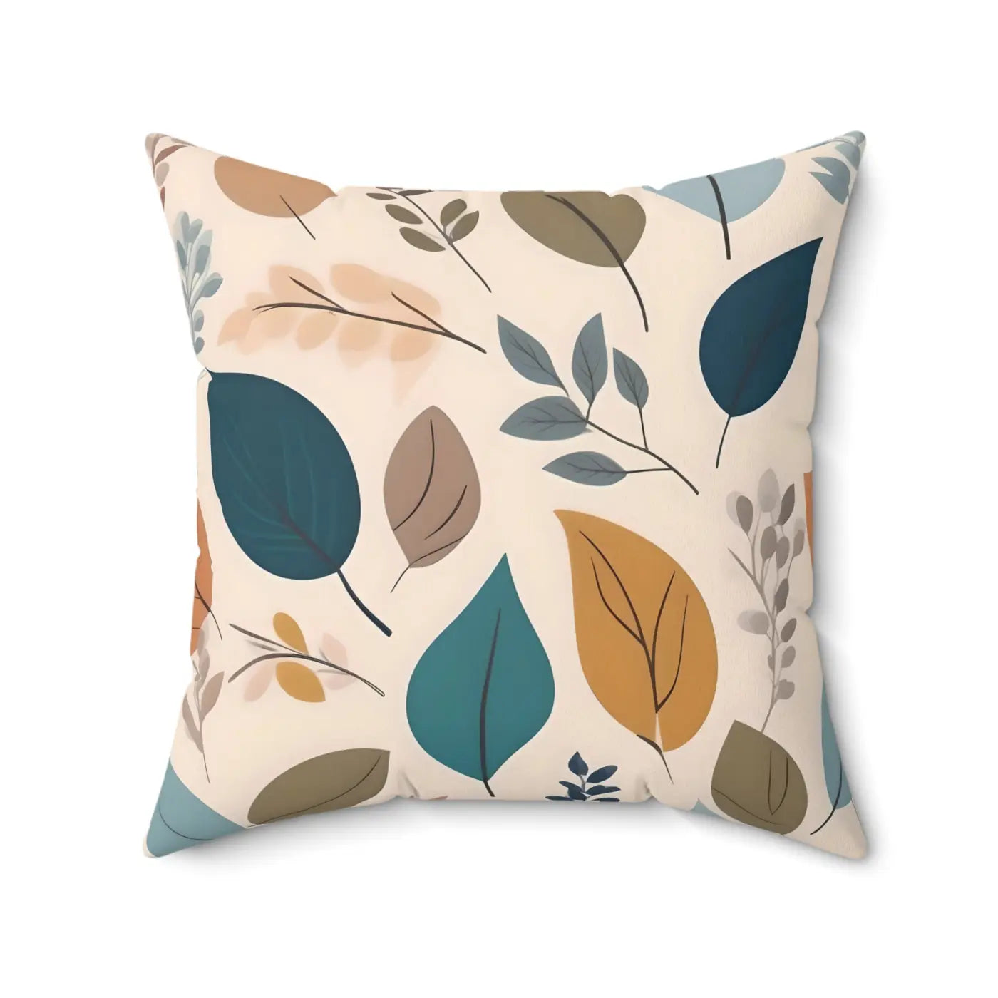 Retro Foliage Throw Pillow - Spun Polyester Square Design - DipaliZ