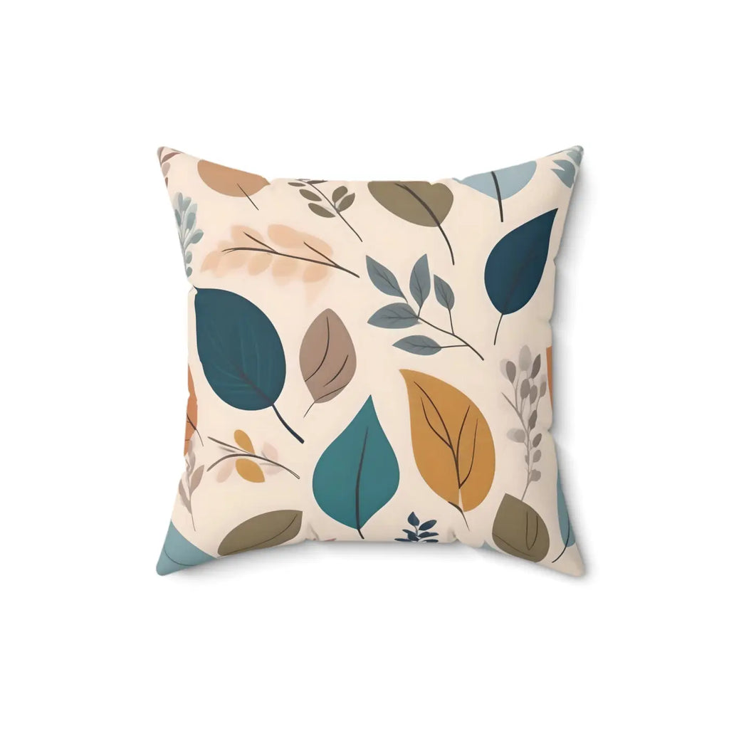Retro Foliage Throw Pillow - Spun Polyester Square Design - DipaliZ
