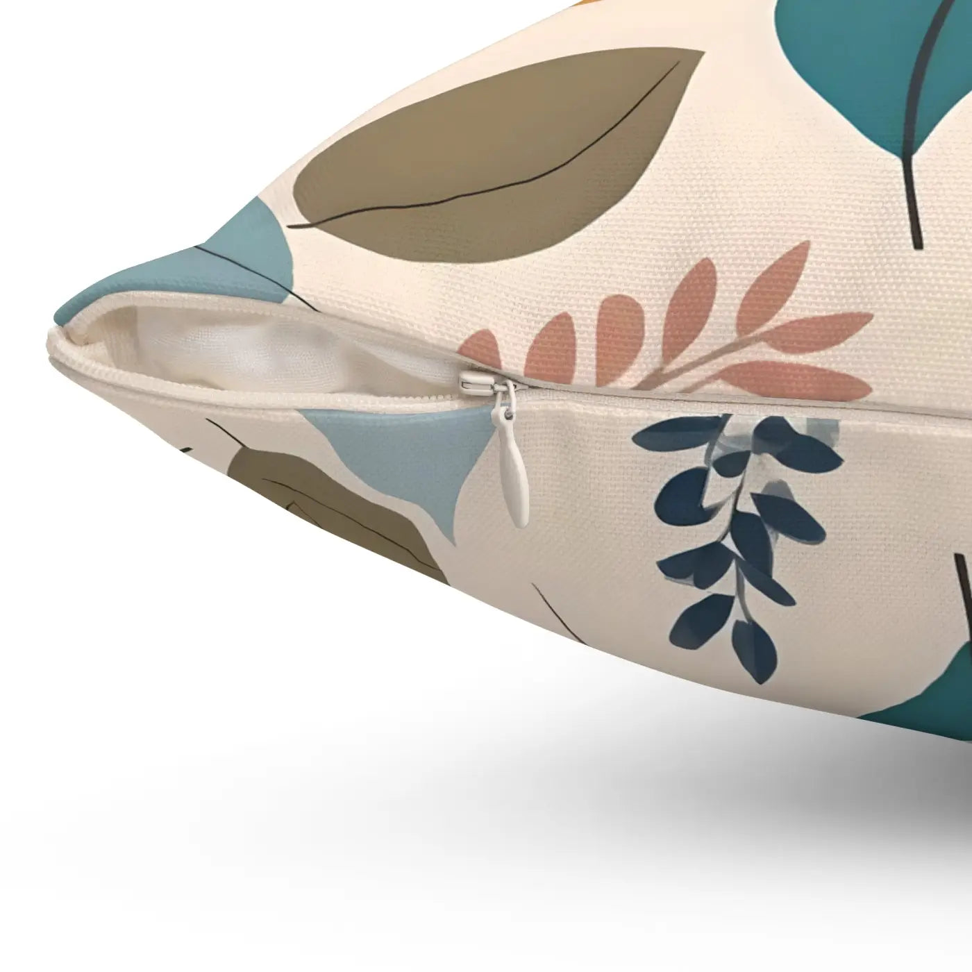 Retro Foliage Throw Pillow - Spun Polyester Square Design - DipaliZ