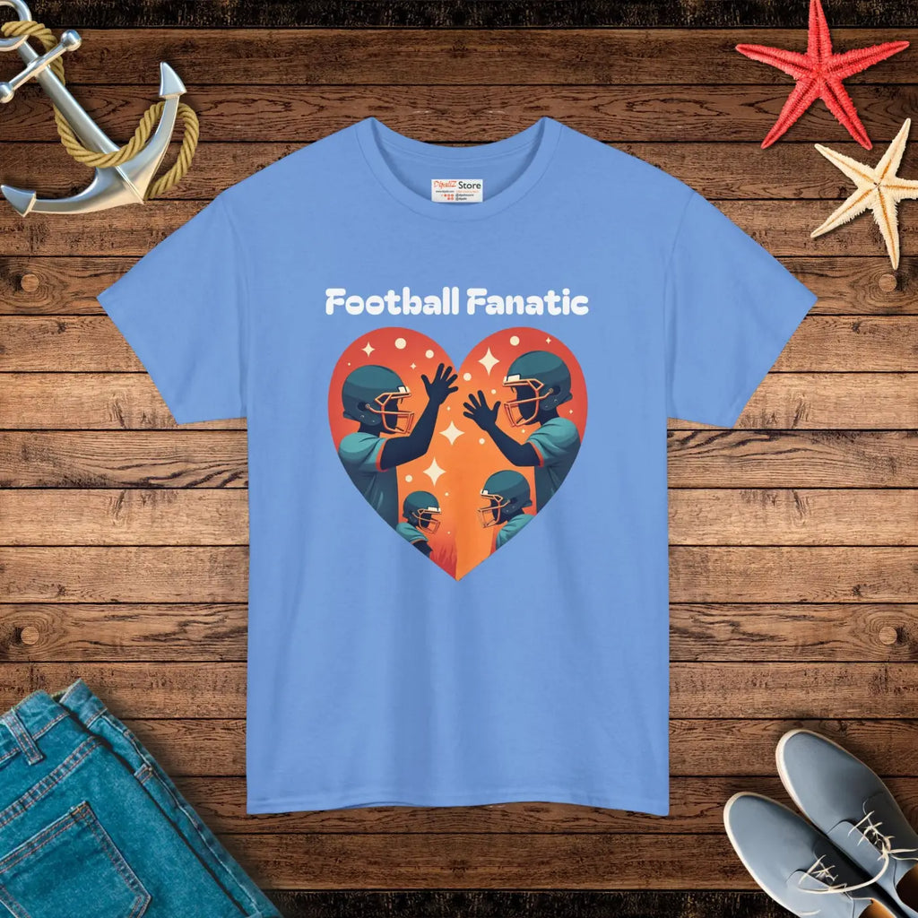 Heavy Cotton Football Tee - Game Day Essential - DipaliZ