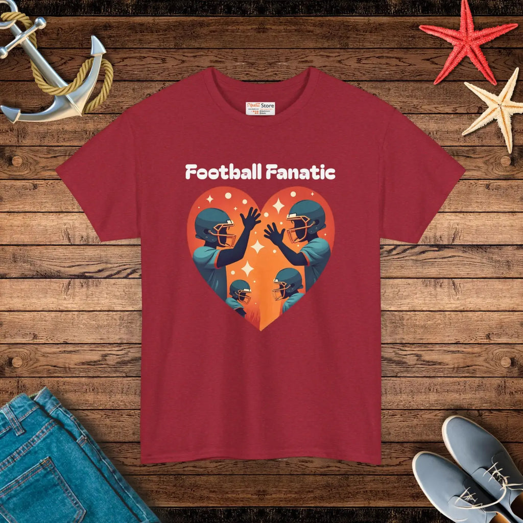 Heavy Cotton Football Tee - Game Day Essential - DipaliZ