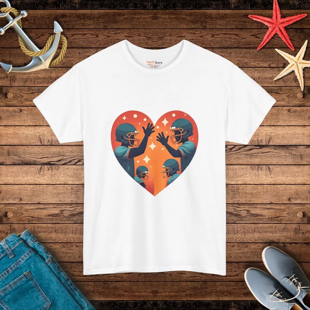 Heavy Cotton Football Tee - Game Day Essential - DipaliZ