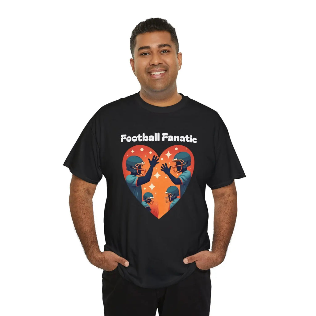 Heavy Cotton Football Tee - Game Day Essential - DipaliZ