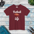 Football Life Heavy Cotton Tee - Game Day Essential - DipaliZ