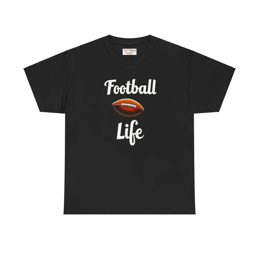 Football Life Heavy Cotton Tee - Game Day Essential - DipaliZ