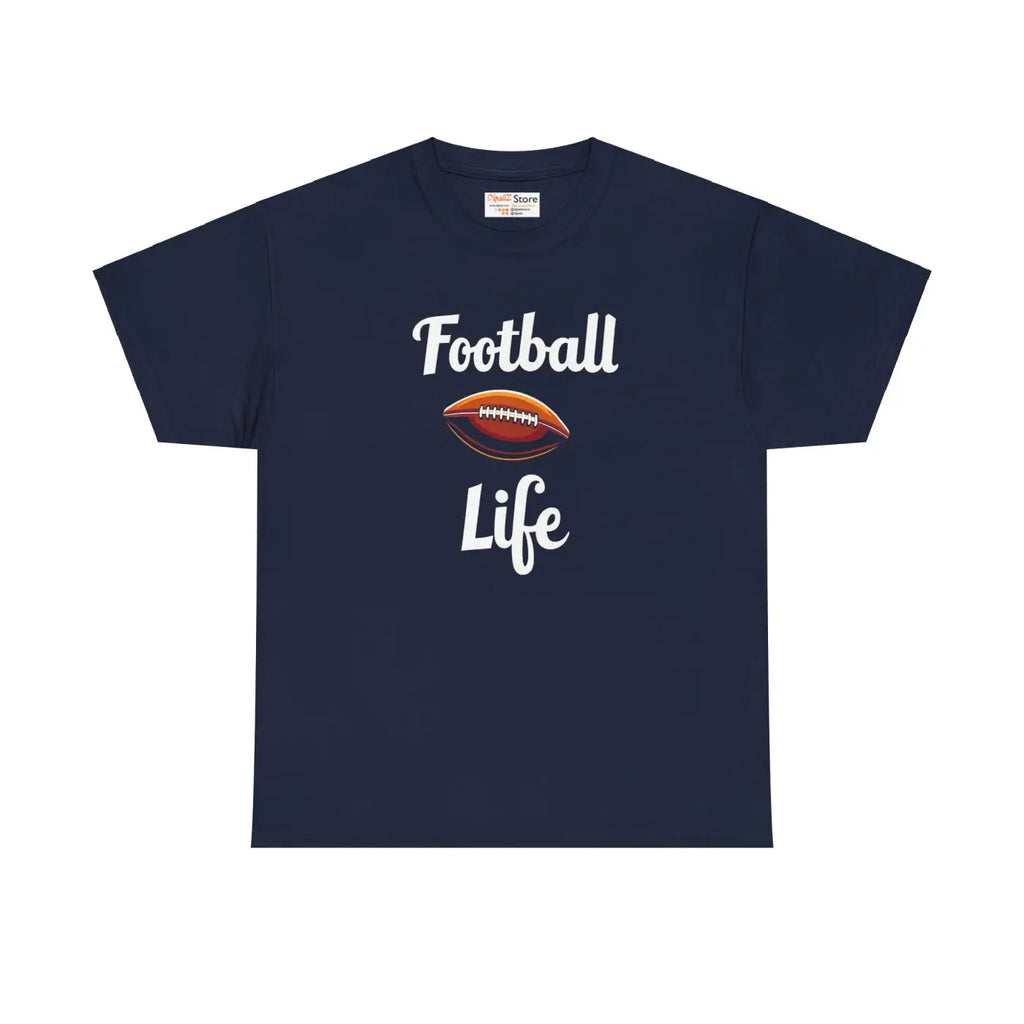 Football Life Heavy Cotton Tee - Game Day Essential - DipaliZ
