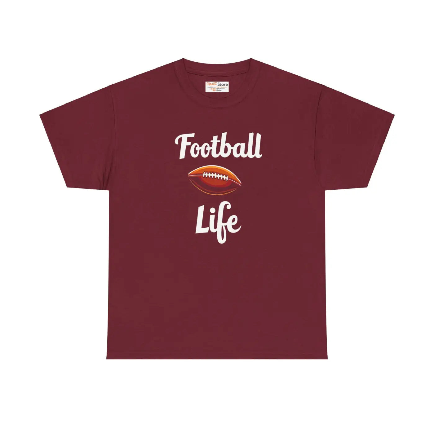Football Life Heavy Cotton Tee - Game Day Essential - DipaliZ