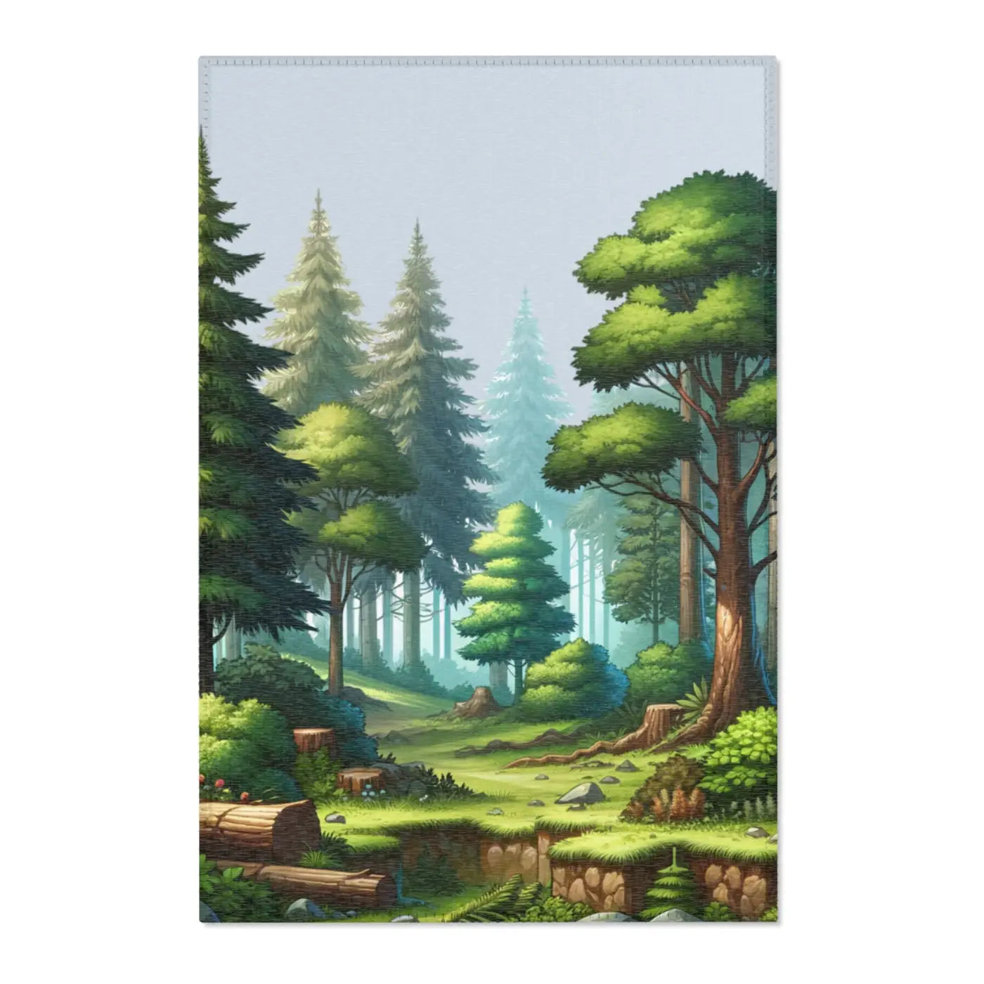 Forest Landscape Area Rugs - Polyester Chenille Design - DipaliZ