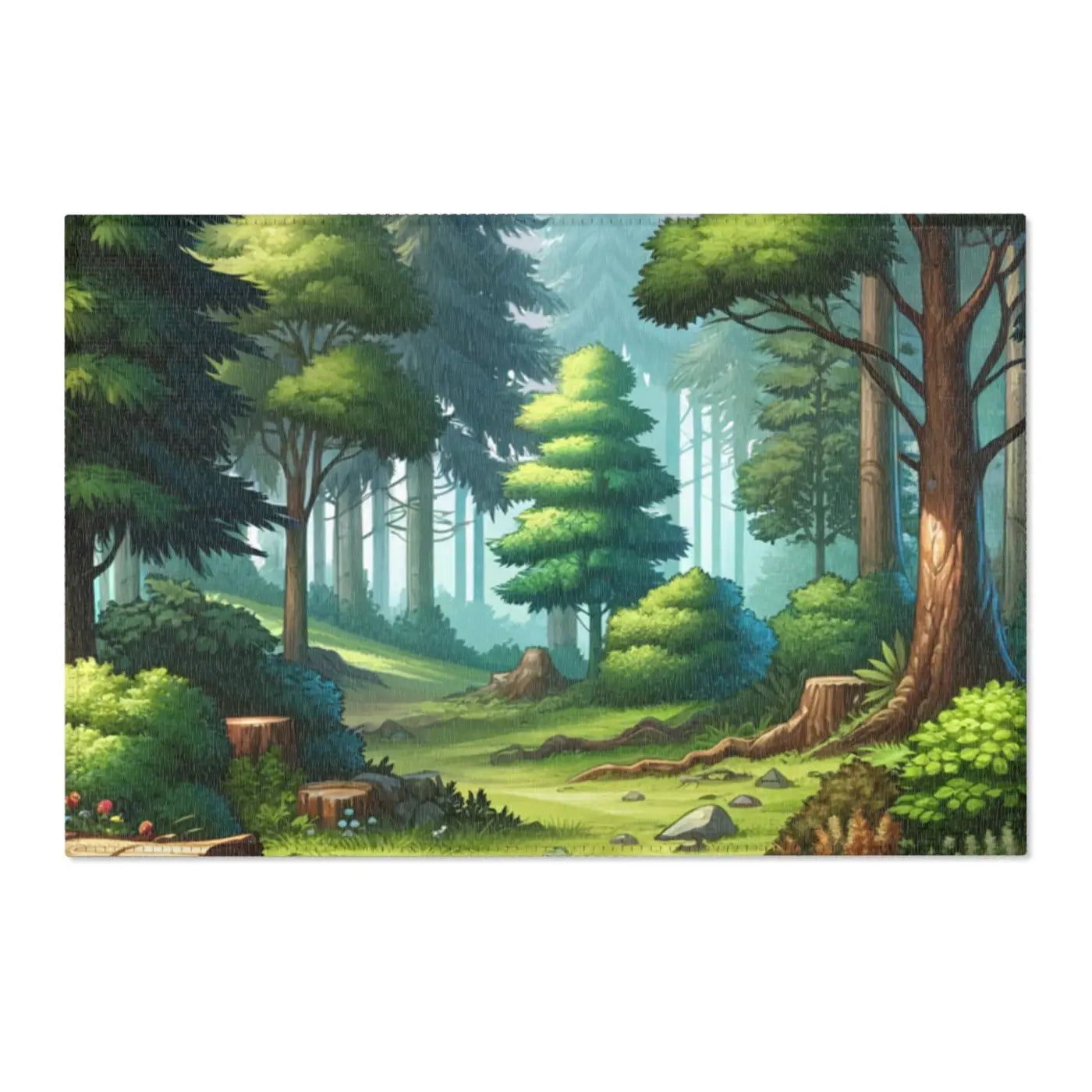 Forest Landscape Area Rugs - Polyester Chenille Design - DipaliZ