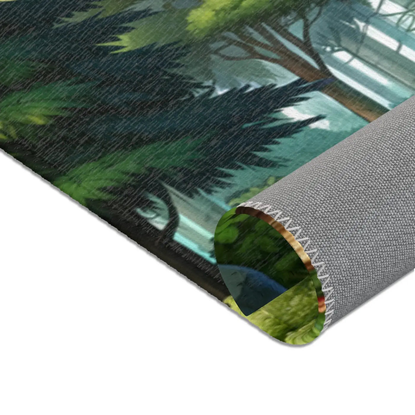 Forest Landscape Area Rugs - Polyester Chenille Design - DipaliZ