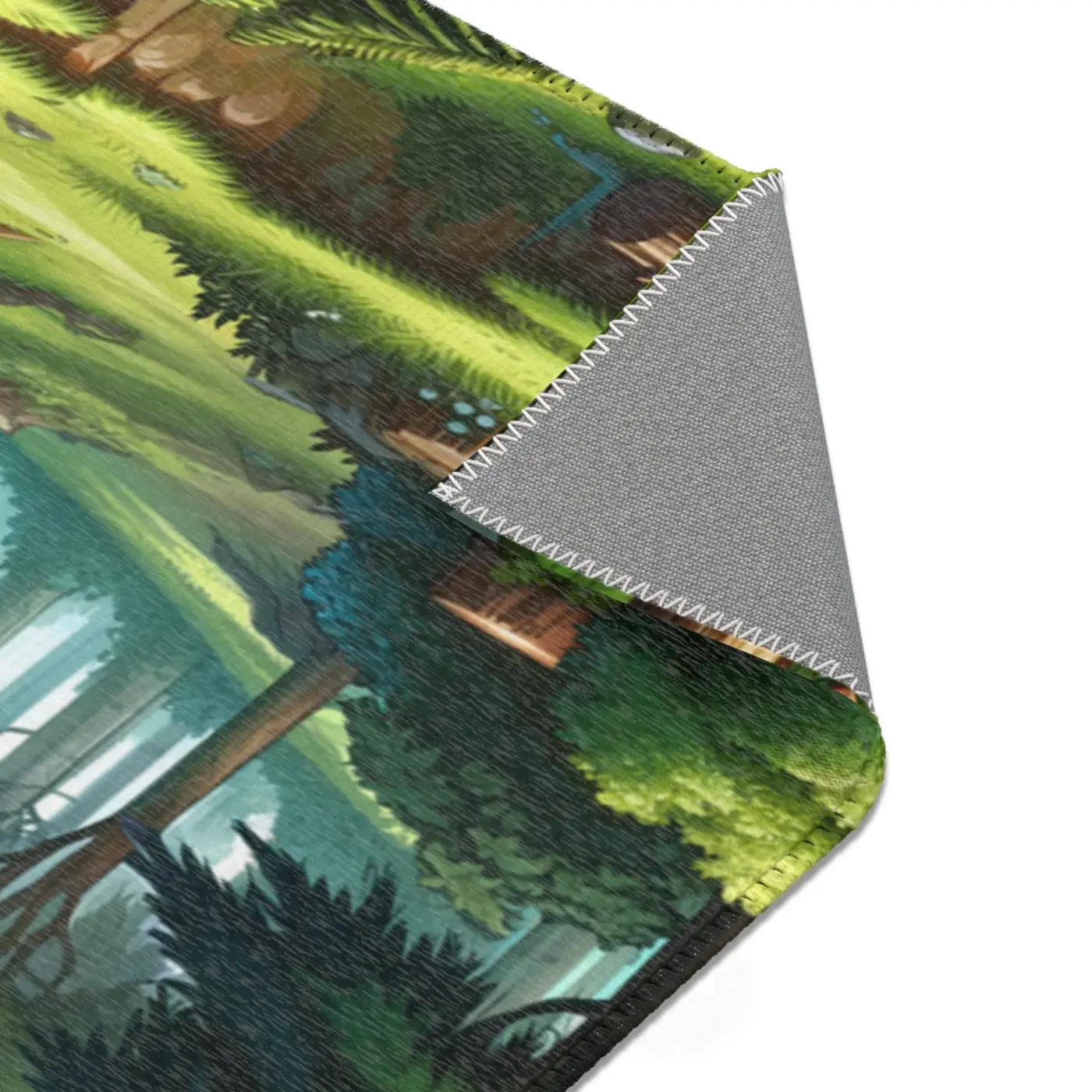 Forest Landscape Area Rugs - Polyester Chenille Design - DipaliZ