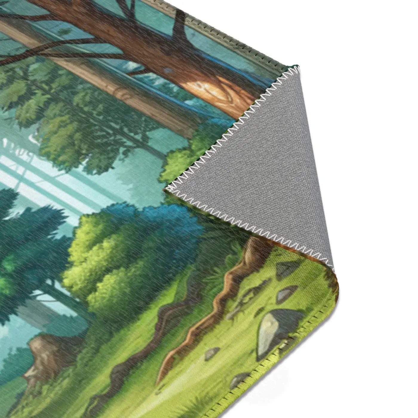 Forest Landscape Area Rugs - Polyester Chenille Design - DipaliZ