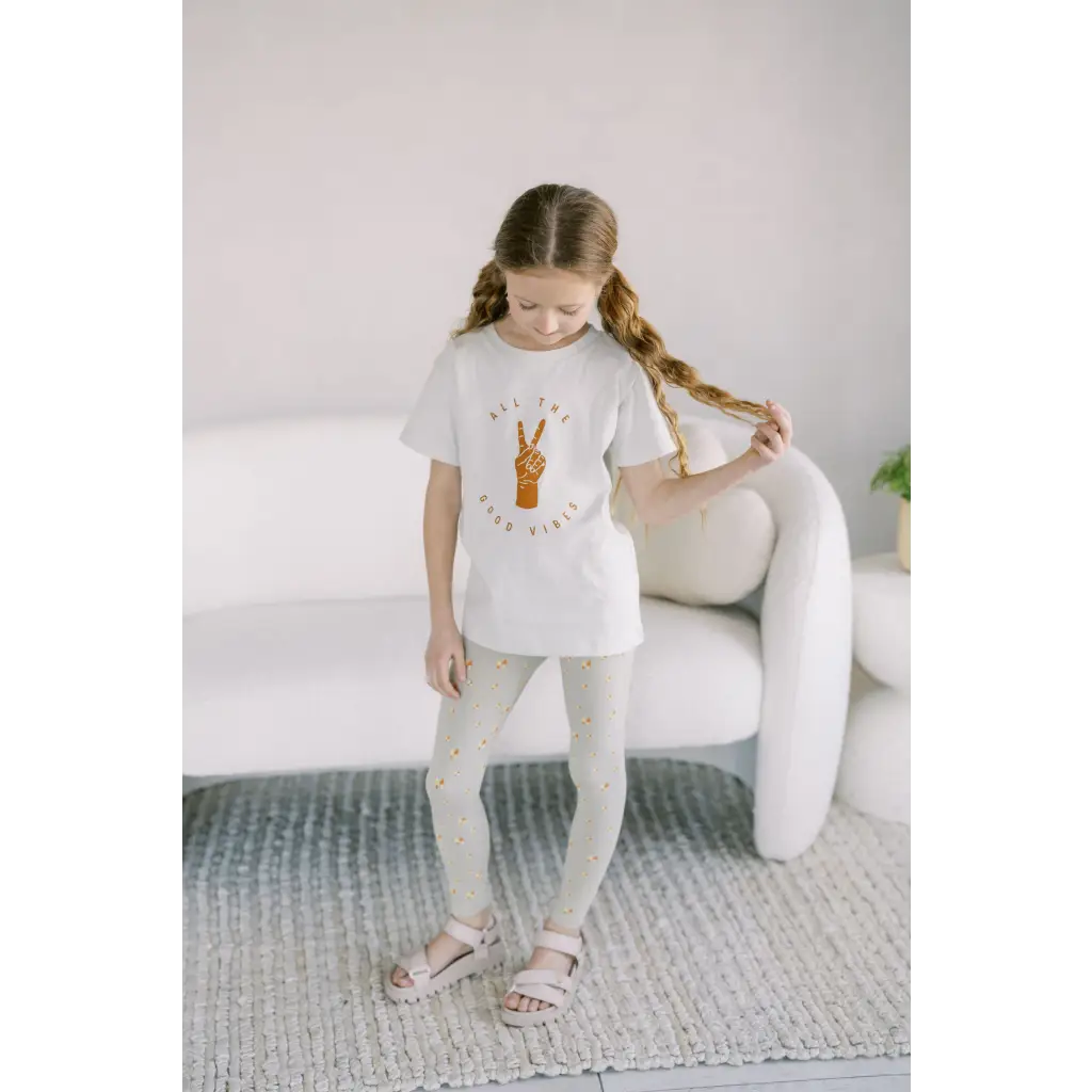 Kids Lightweight Leggings with Small Trees