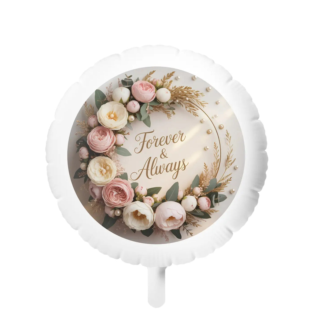 Elegant Mylar Helium Balloon - Floral Design Party Decor - DipaliZ