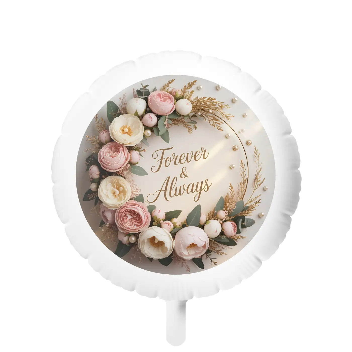 Elegant Mylar Helium Balloon - Floral Design Party Decor - DipaliZ