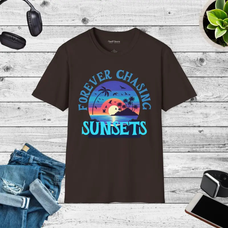 Forever Chase Sunsets Unisex Cotton Tee - Adventure - DipaliZ