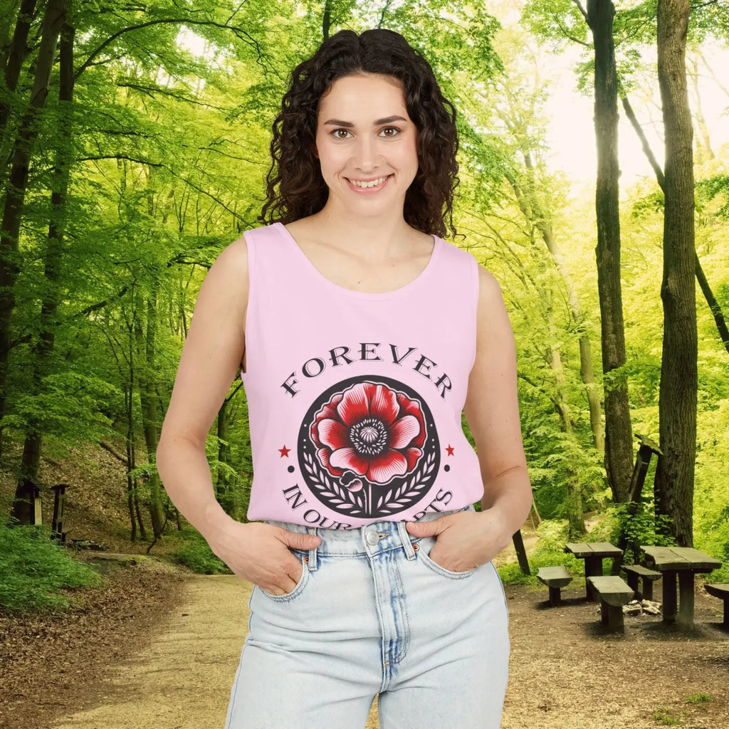 Hearts Tank Unisex - Garment-Dyed Memorial Stay Cool - DipaliZ