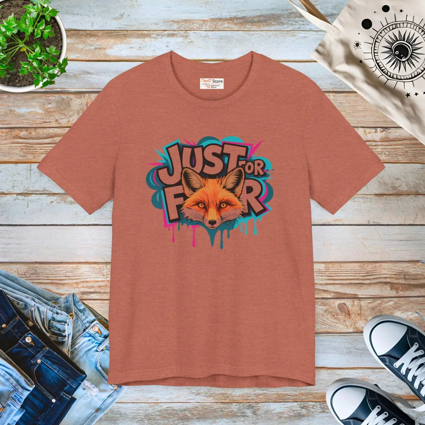 Fox Art Unisex Nature Tee - Animal Lover Gift - DipaliZ