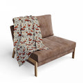 Arctic Fleece Blanket - Fox and Leaves Design - DipaliZ