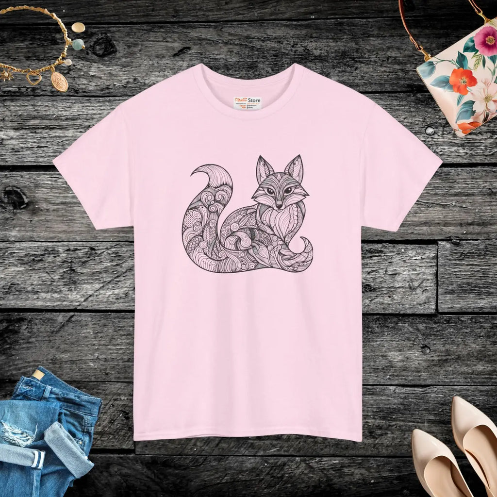 Fox Mandala Unisex Tee - Heavy Cotton Statement Wear - DipaliZ