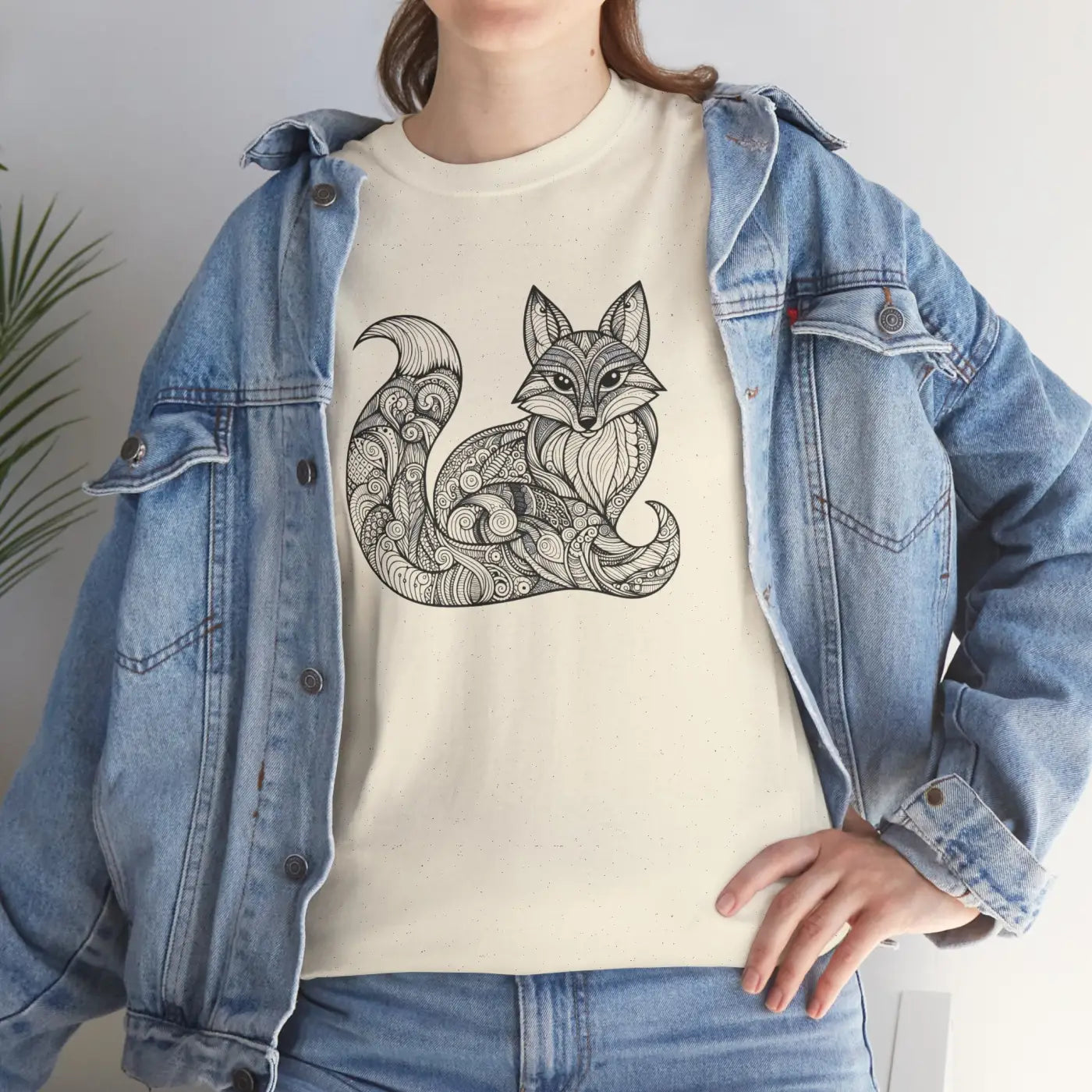 Fox Mandala Unisex Tee - Heavy Cotton Statement Wear - DipaliZ
