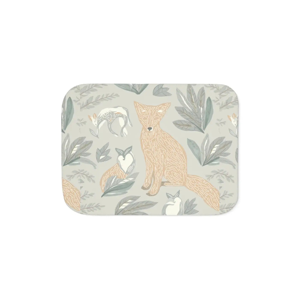 Fox Sherpa Blanket - Cozy Forest Evening Throw - DipaliZ