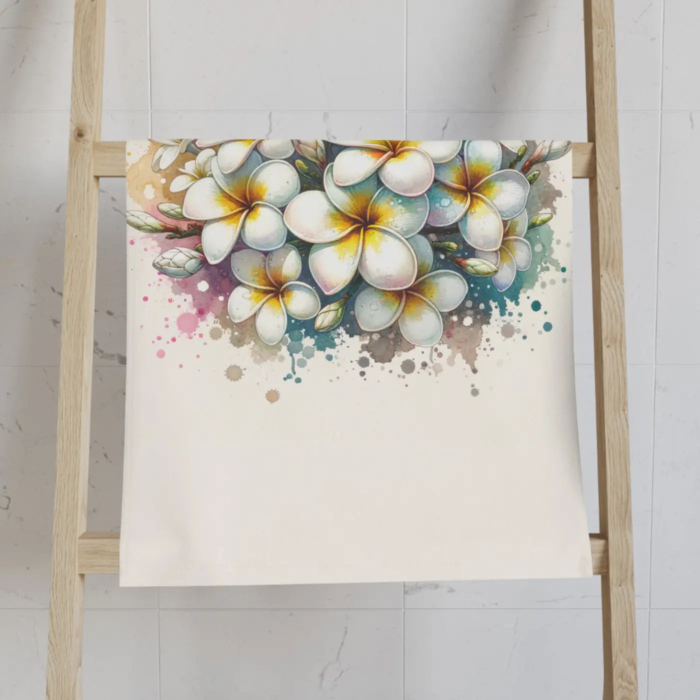 Frangipani Flowers Hand Towel - Bathroom Decor - DipaliZ
