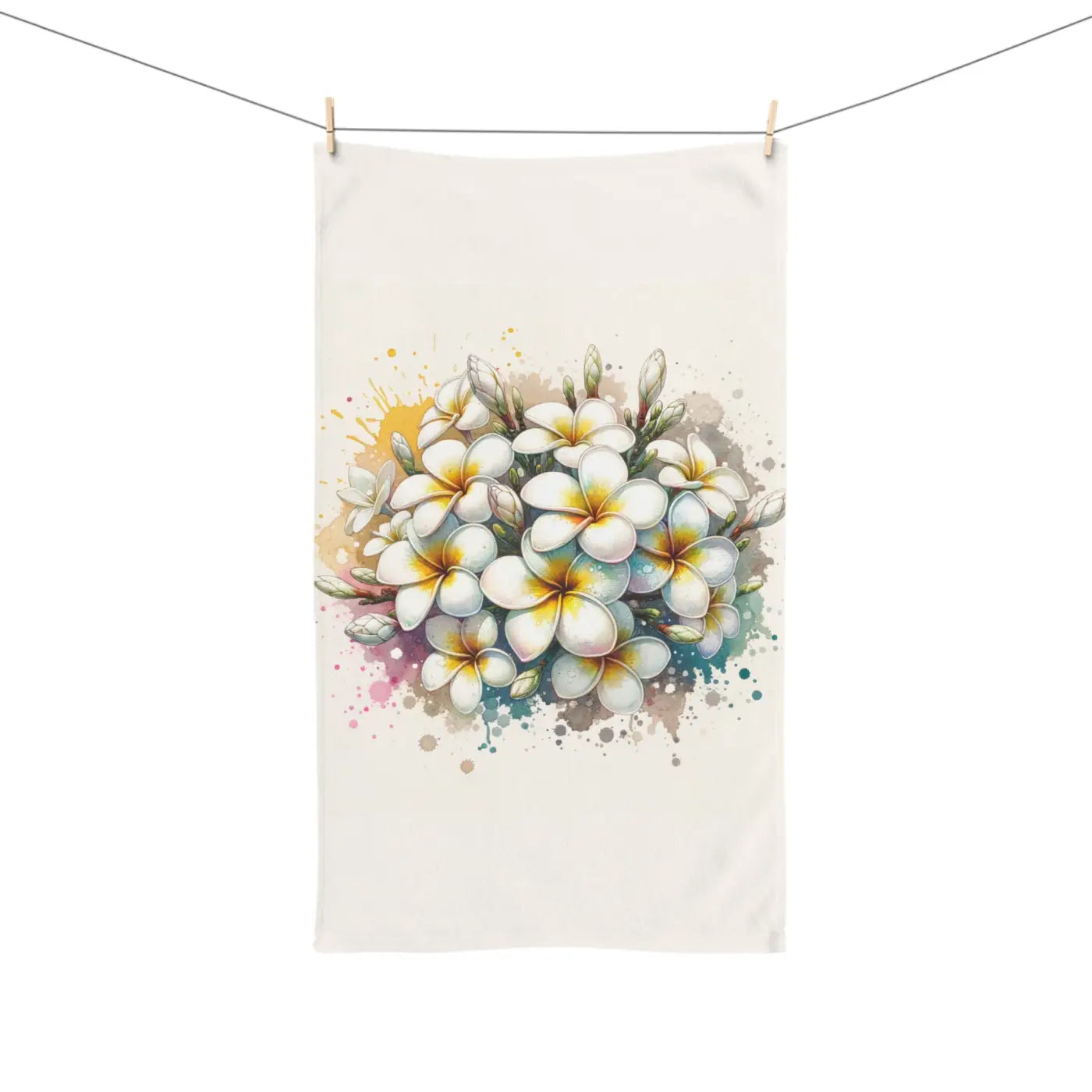Frangipani Flowers Hand Towel - Bathroom Decor - DipaliZ