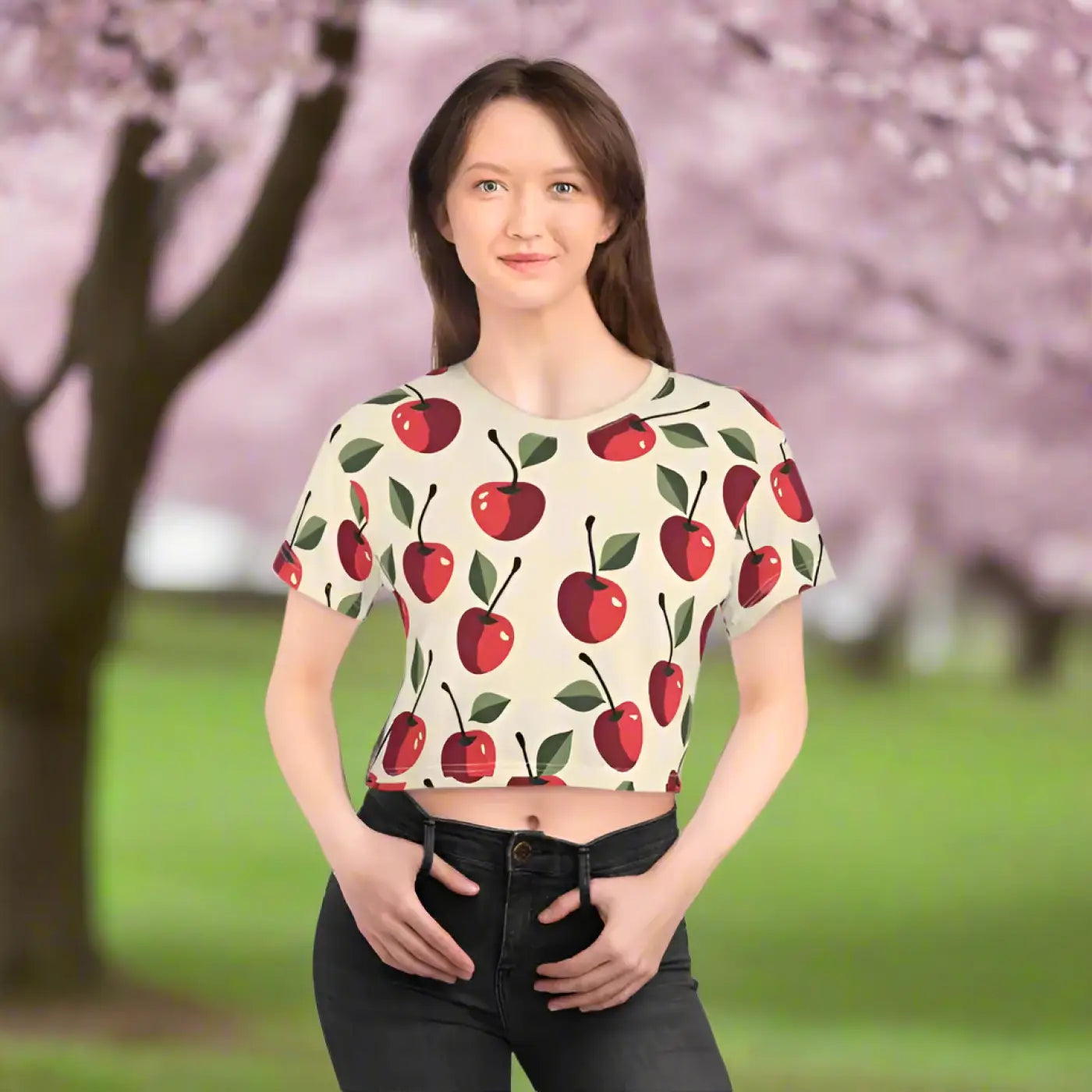 Cherry Crop Tee - Fresh Summer Vibes Style - DipaliZ