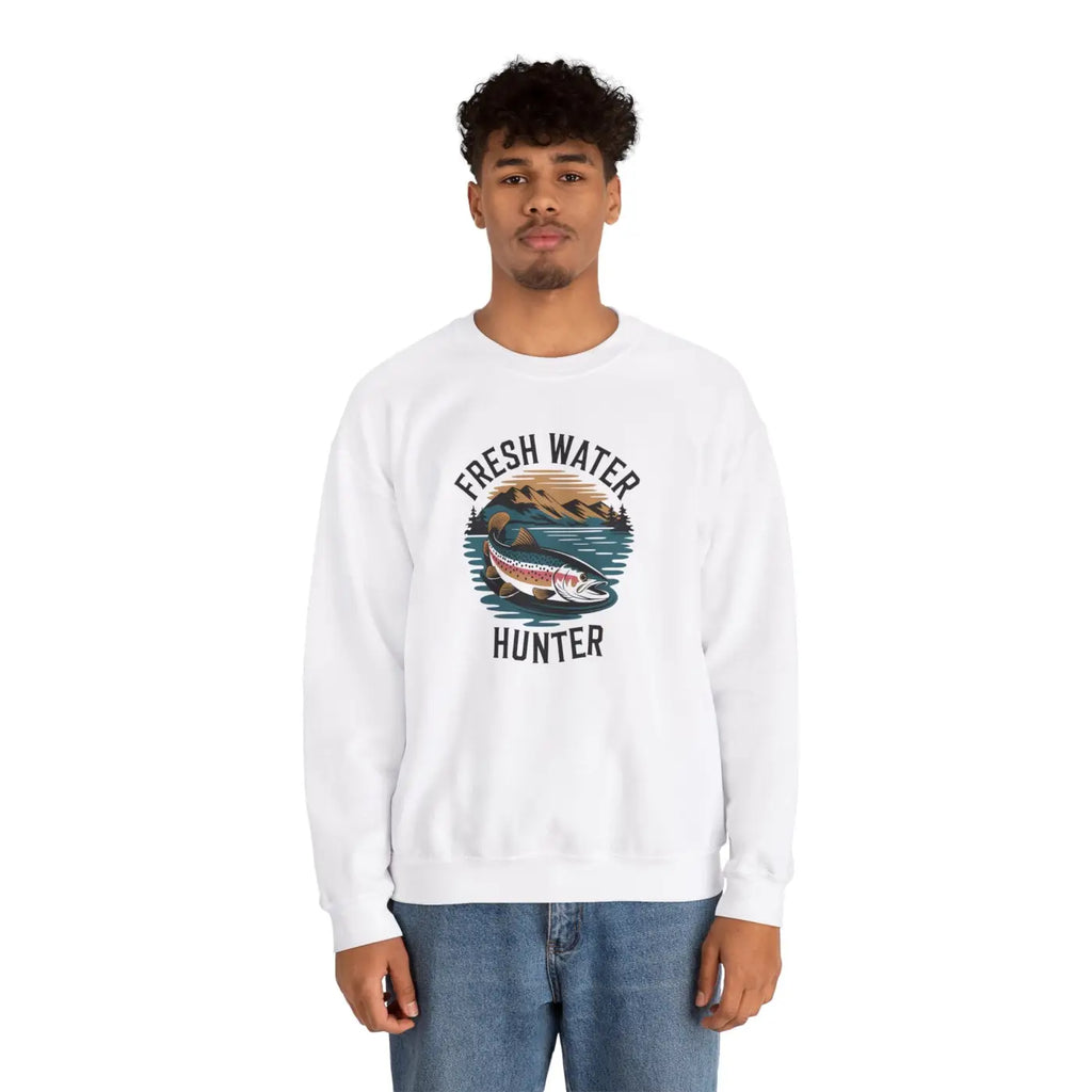 Fresh Water Hunter Heavy Blend Crewneck - Unisex Comfort - DipaliZ