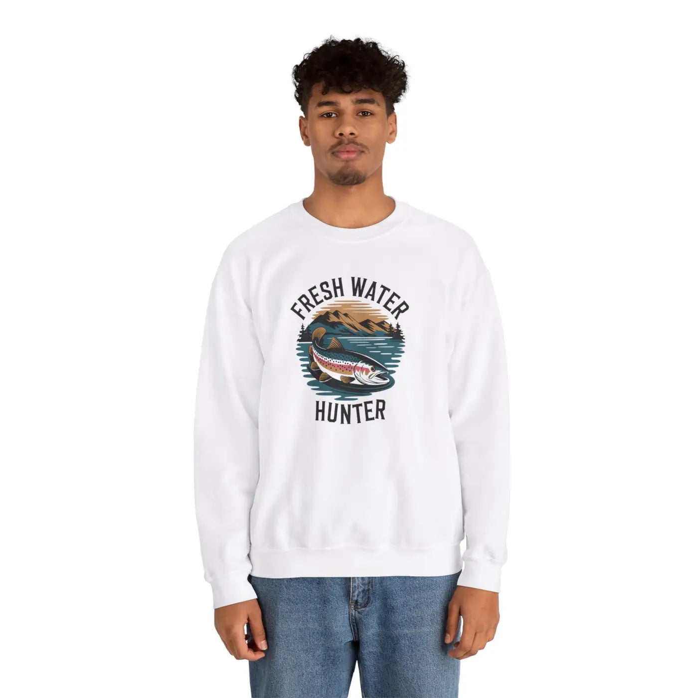 Fresh Water Hunter Heavy Blend Crewneck - Unisex Comfort - DipaliZ