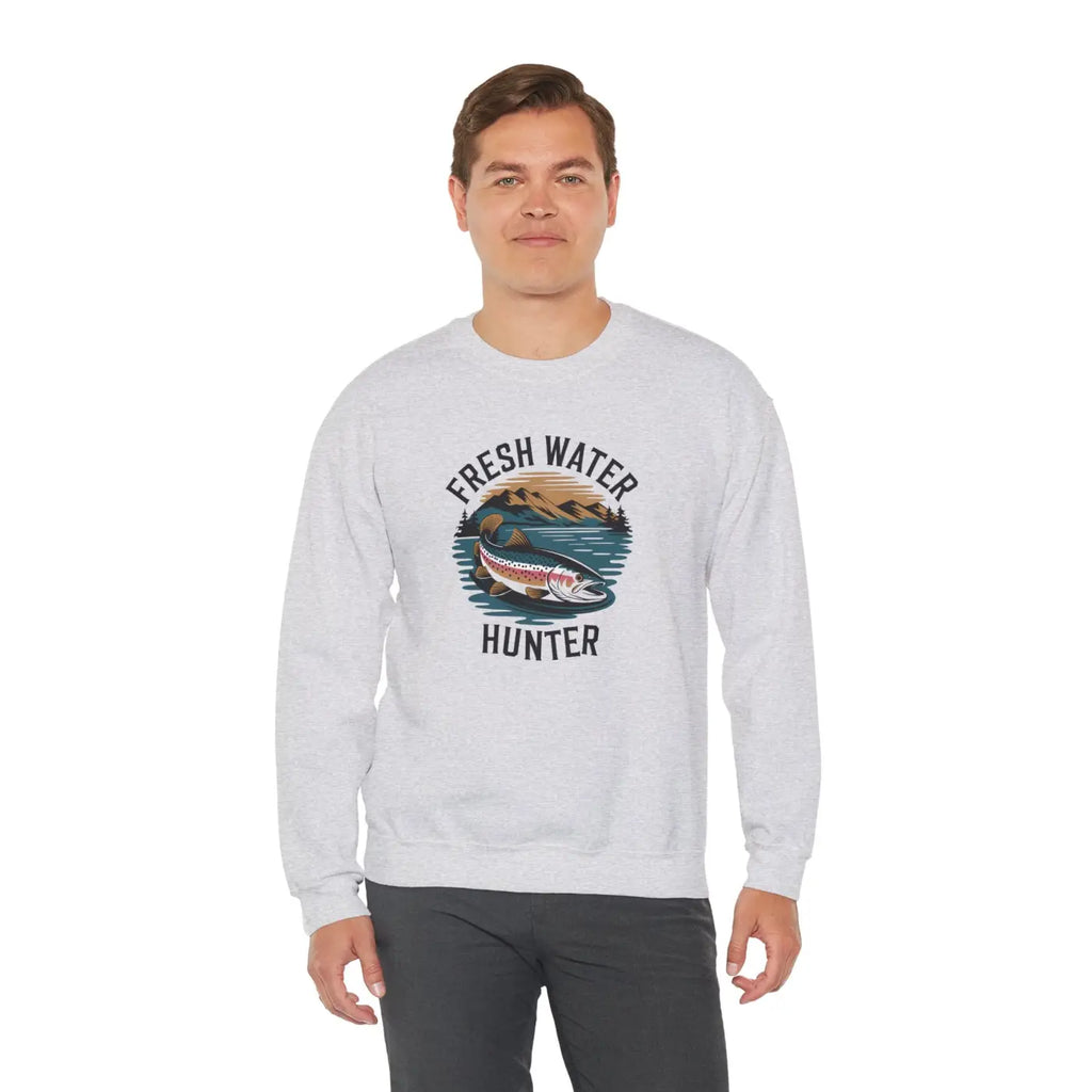 Fresh Water Hunter Heavy Blend Crewneck - Unisex Comfort - DipaliZ