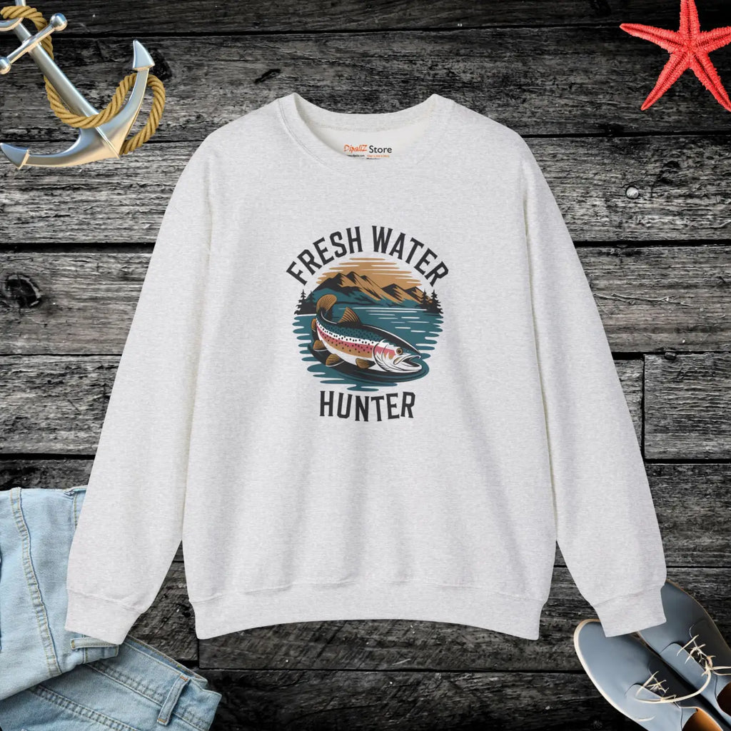 Fresh Water Hunter Heavy Blend Crewneck - Unisex Comfort - DipaliZ
