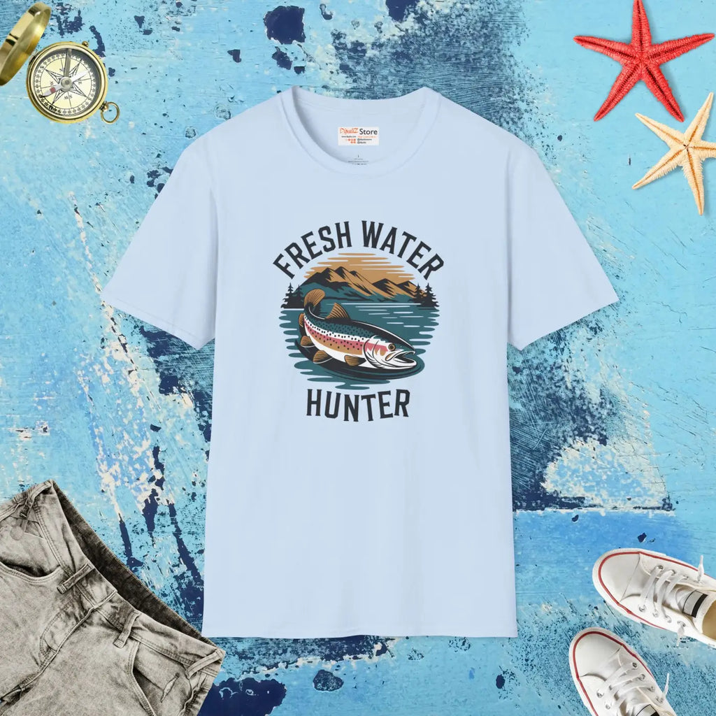 Fresh Water Hunters Unisex Softstyle Tee - Fishing Gear - DipaliZ